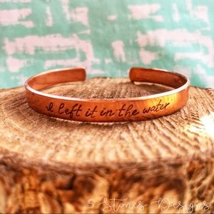 🆕 I Left it in the Water Baptism Date Christian Cross Stainless Cuff Bracelet